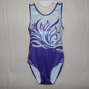 Modafans Purple White Sparkle Leotard 2XL (12-13)